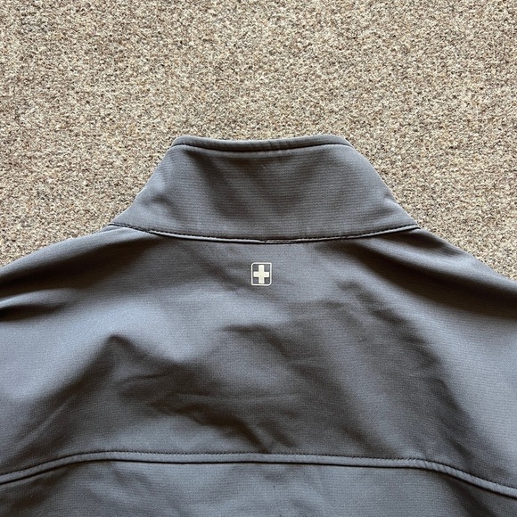Swiss Tech Grey Softshell Jacket Men XL Water Resistant Fleece Lined Windbreaker - Picture 8 of 16